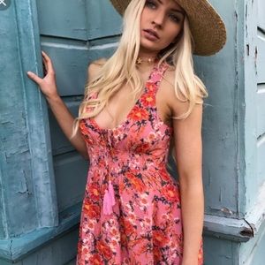 Free People Floral Mini Dress in White